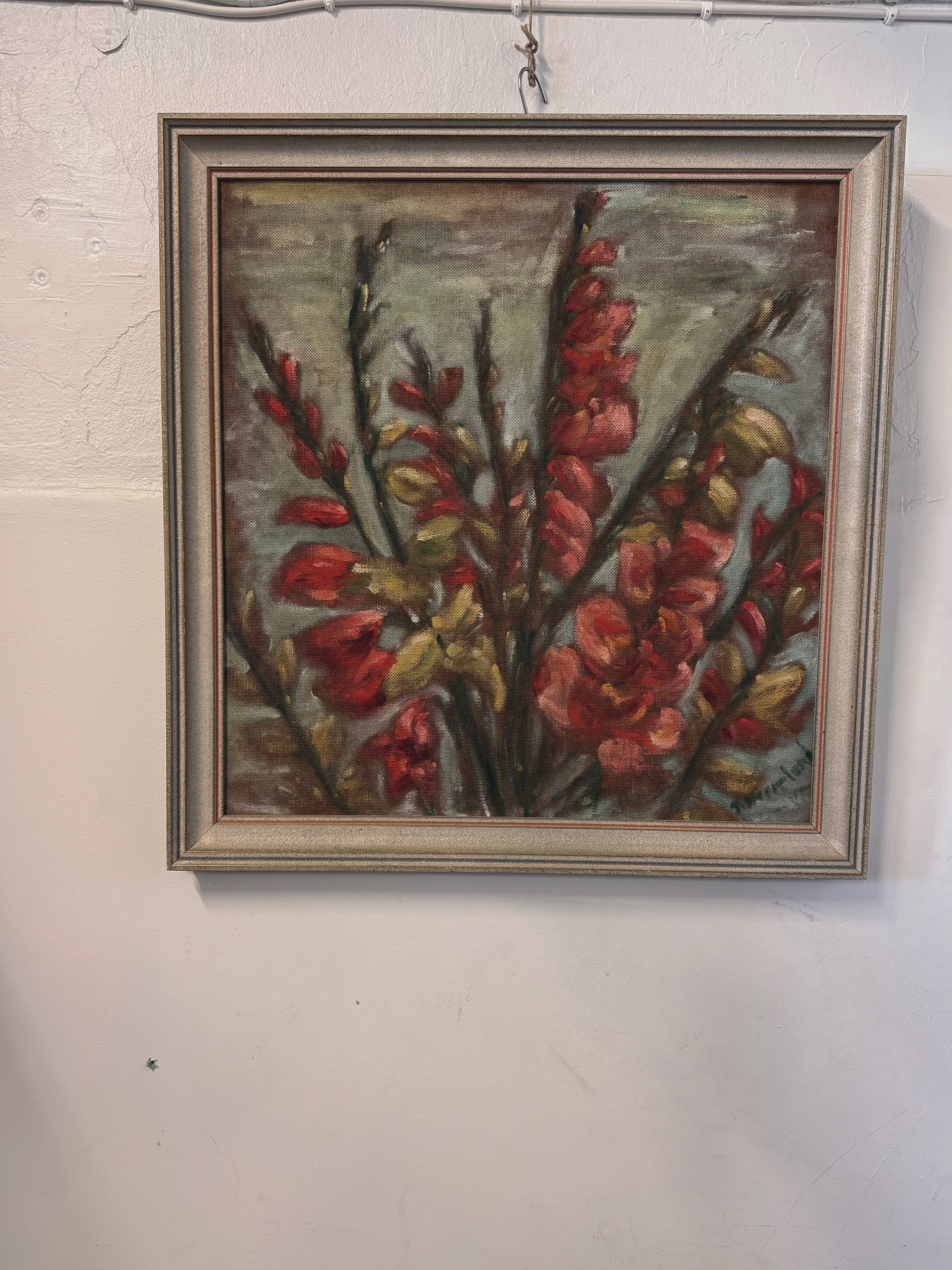 Gladiolus – signeerattu öljyvärityö