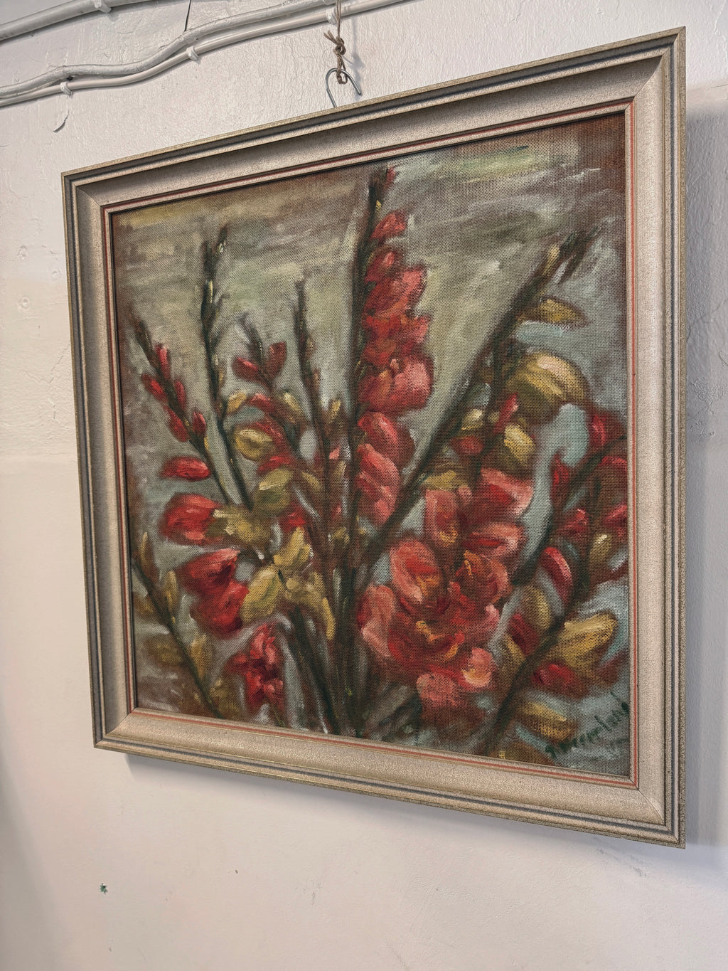Gladiolus – signeerattu öljyvärityö