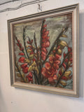 Gladiolus – signeerattu öljyvärityö