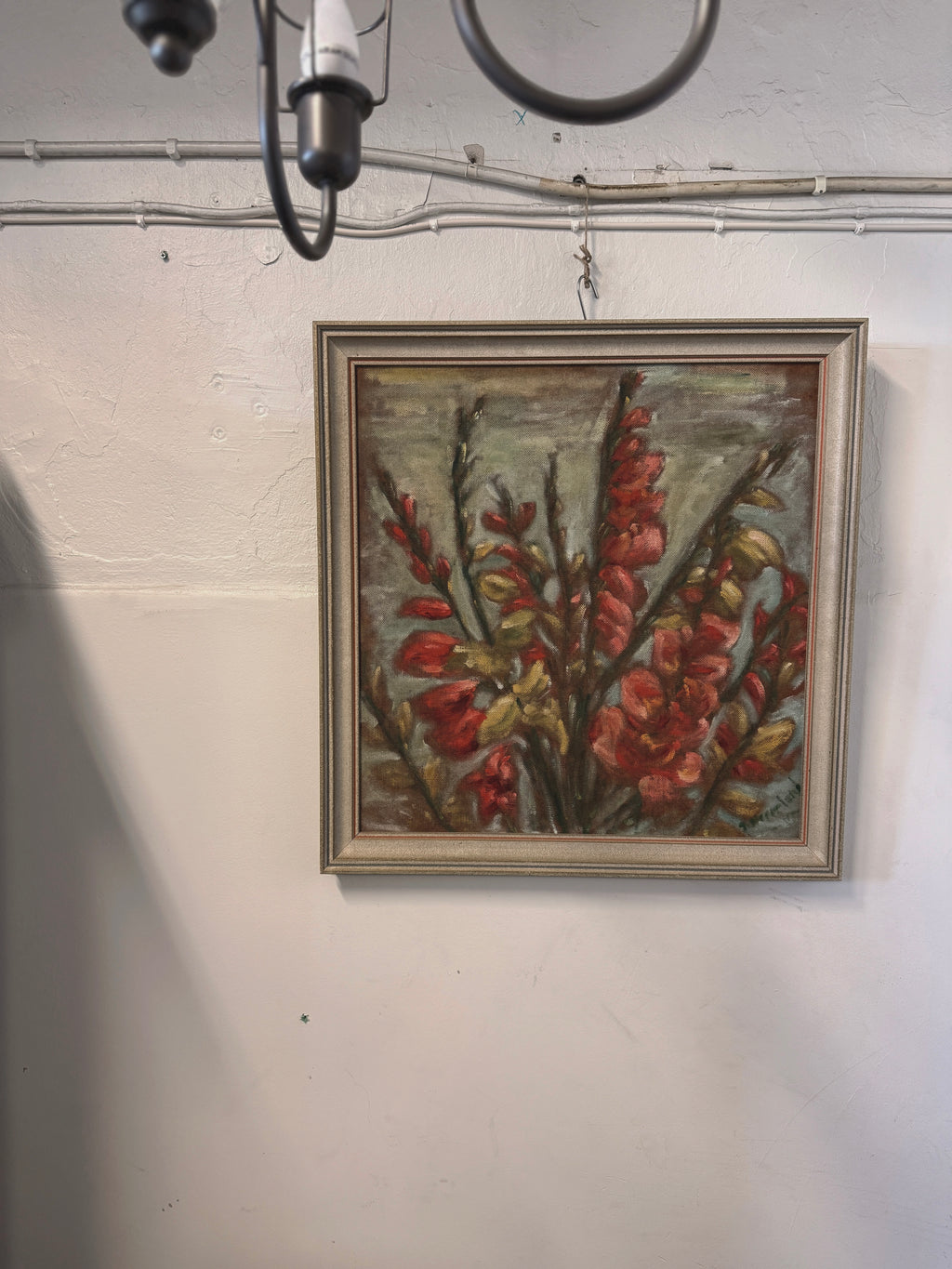 Gladiolus – signeerattu öljyvärityö