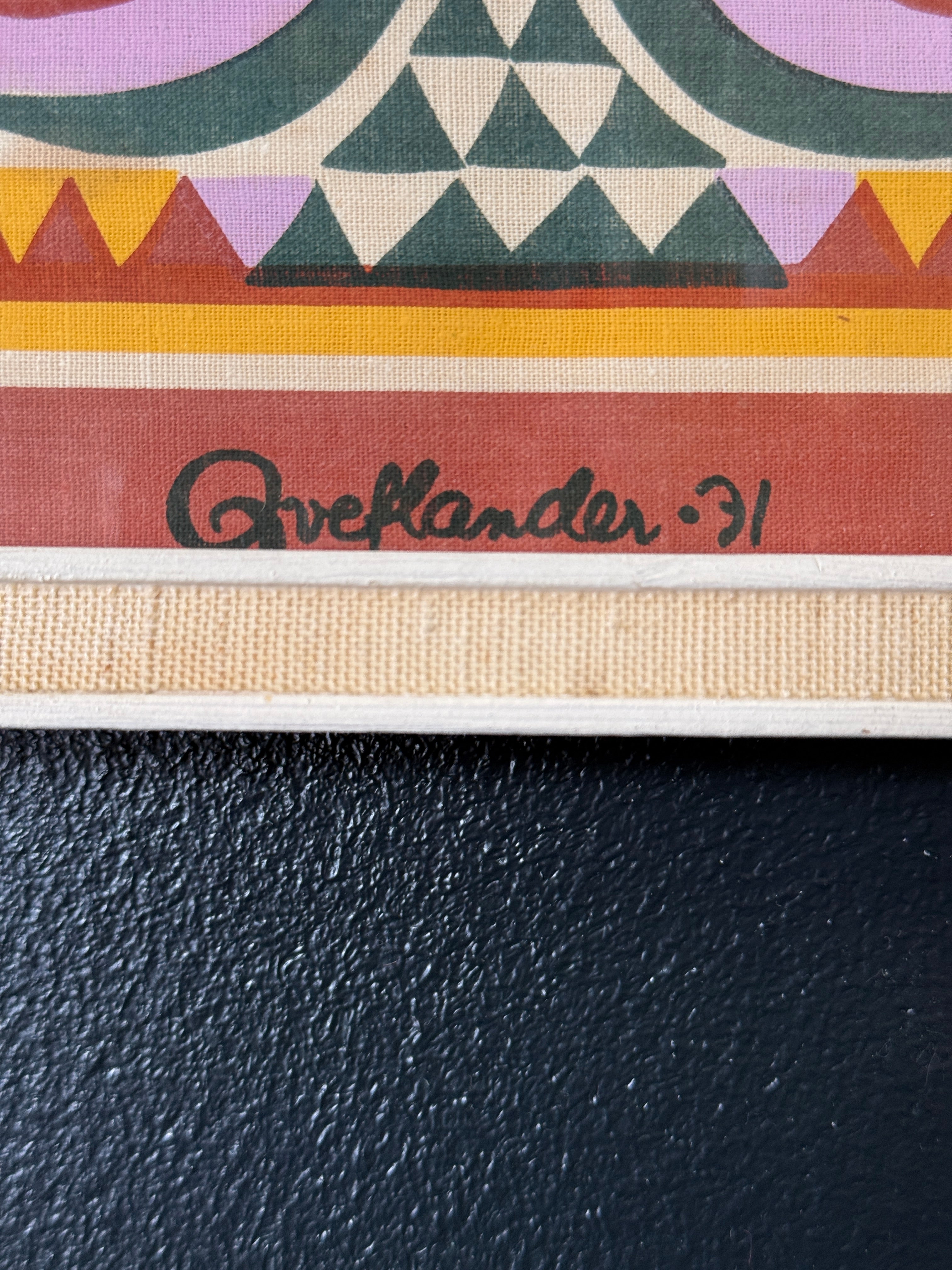 Anneli Qveflander "Kaappikello" -serigrafia kankaalle, 1971
