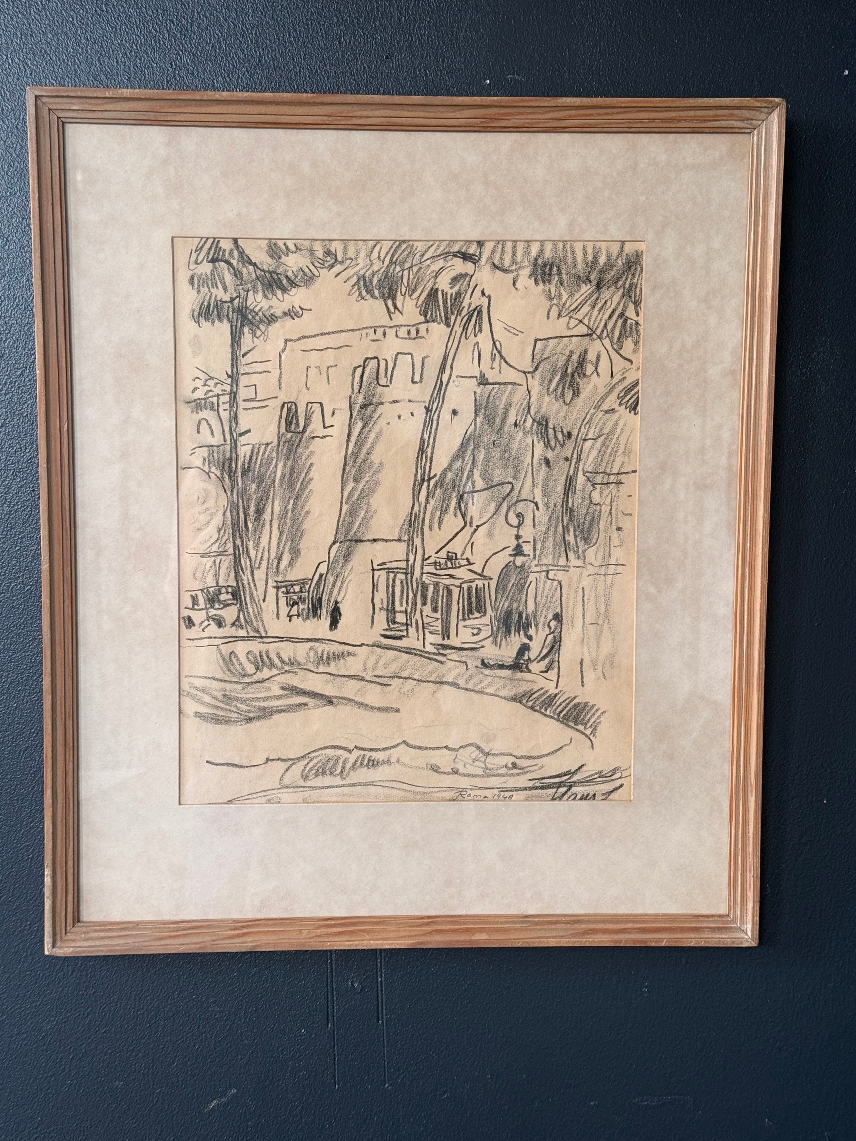 Vanha hiilipiirros – Rooma 1948