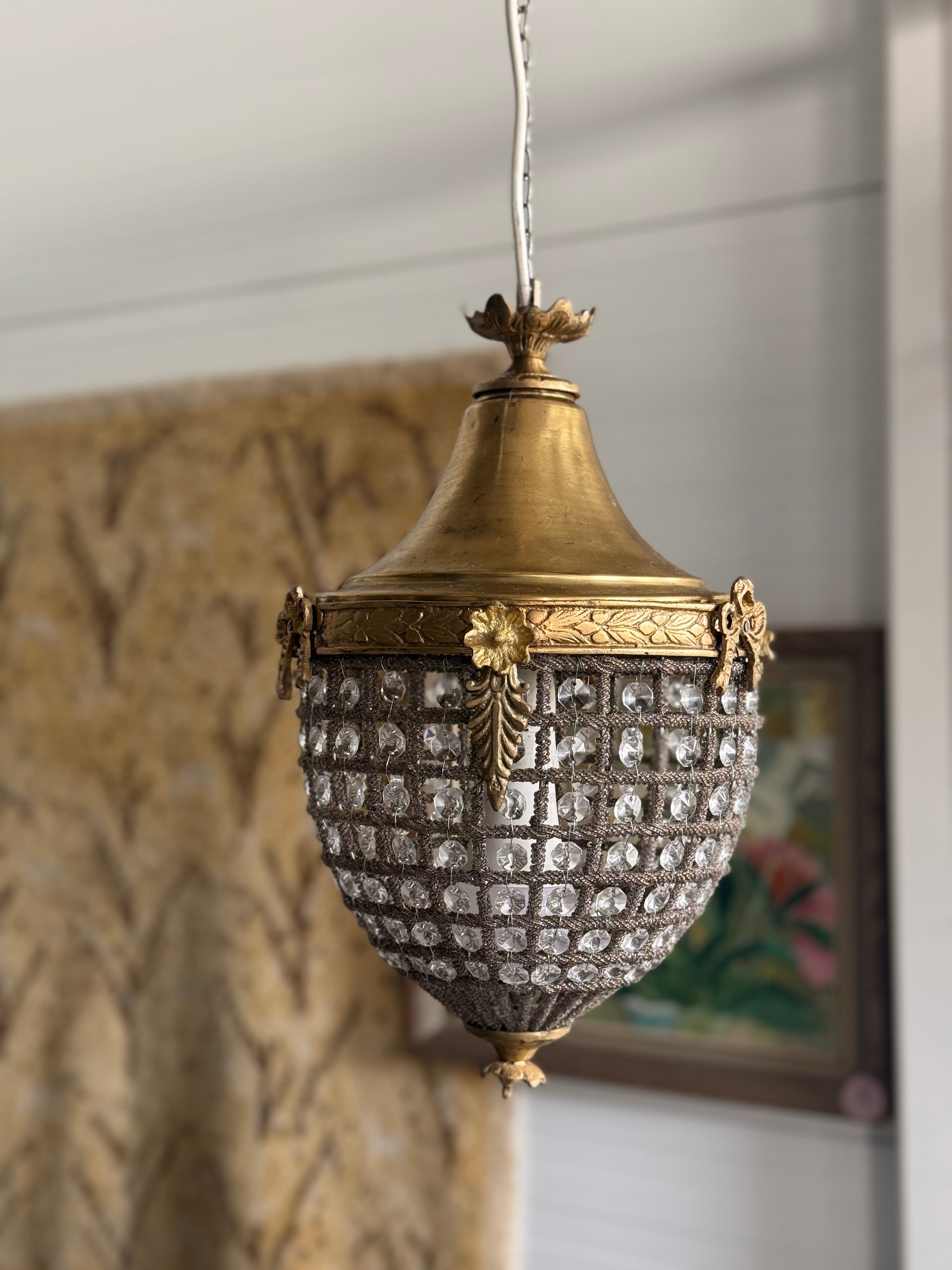 Vintage French Empire -tyylinen kristallikattovalaisin