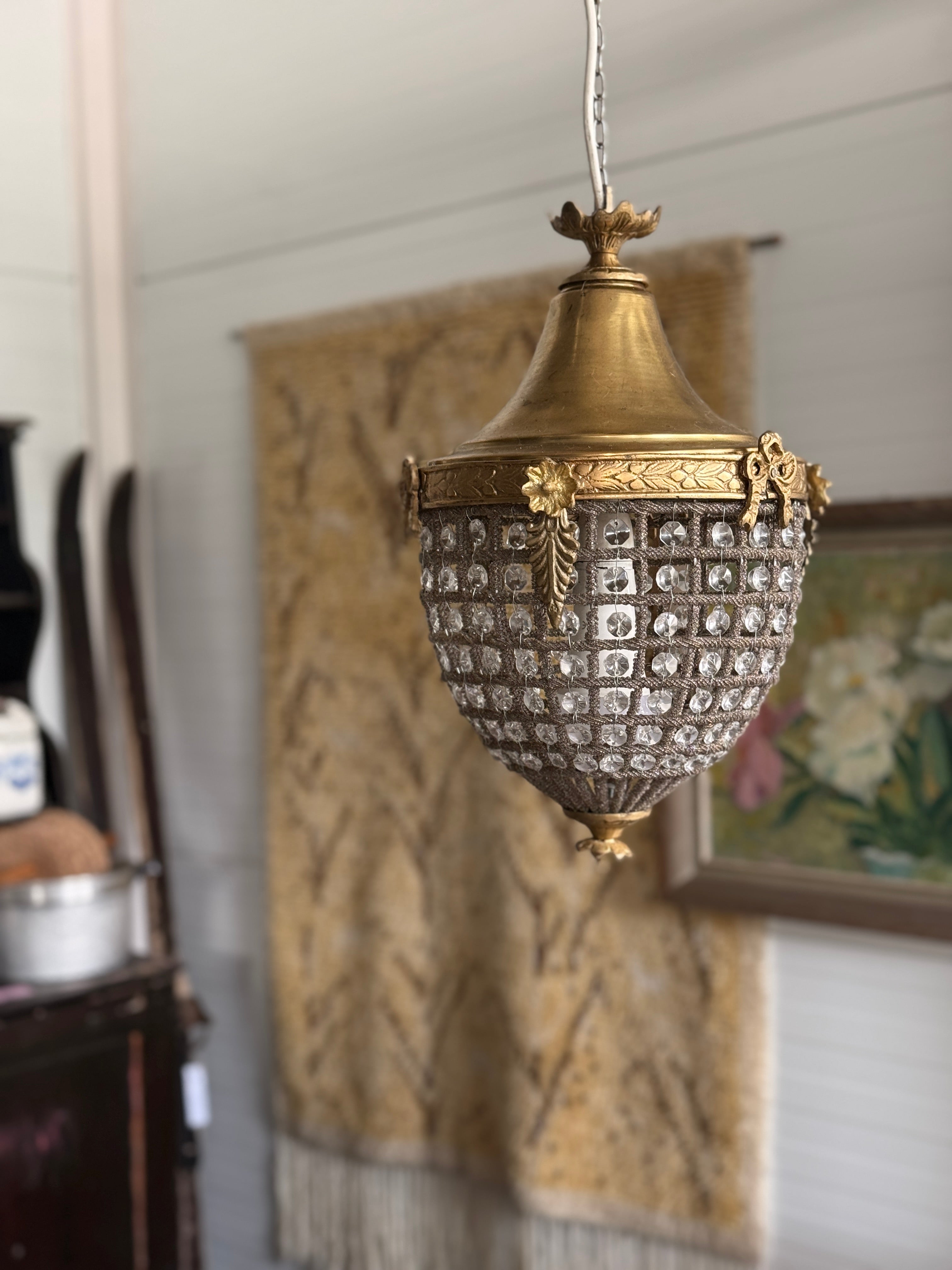 Vintage French Empire -tyylinen kristallikattovalaisin