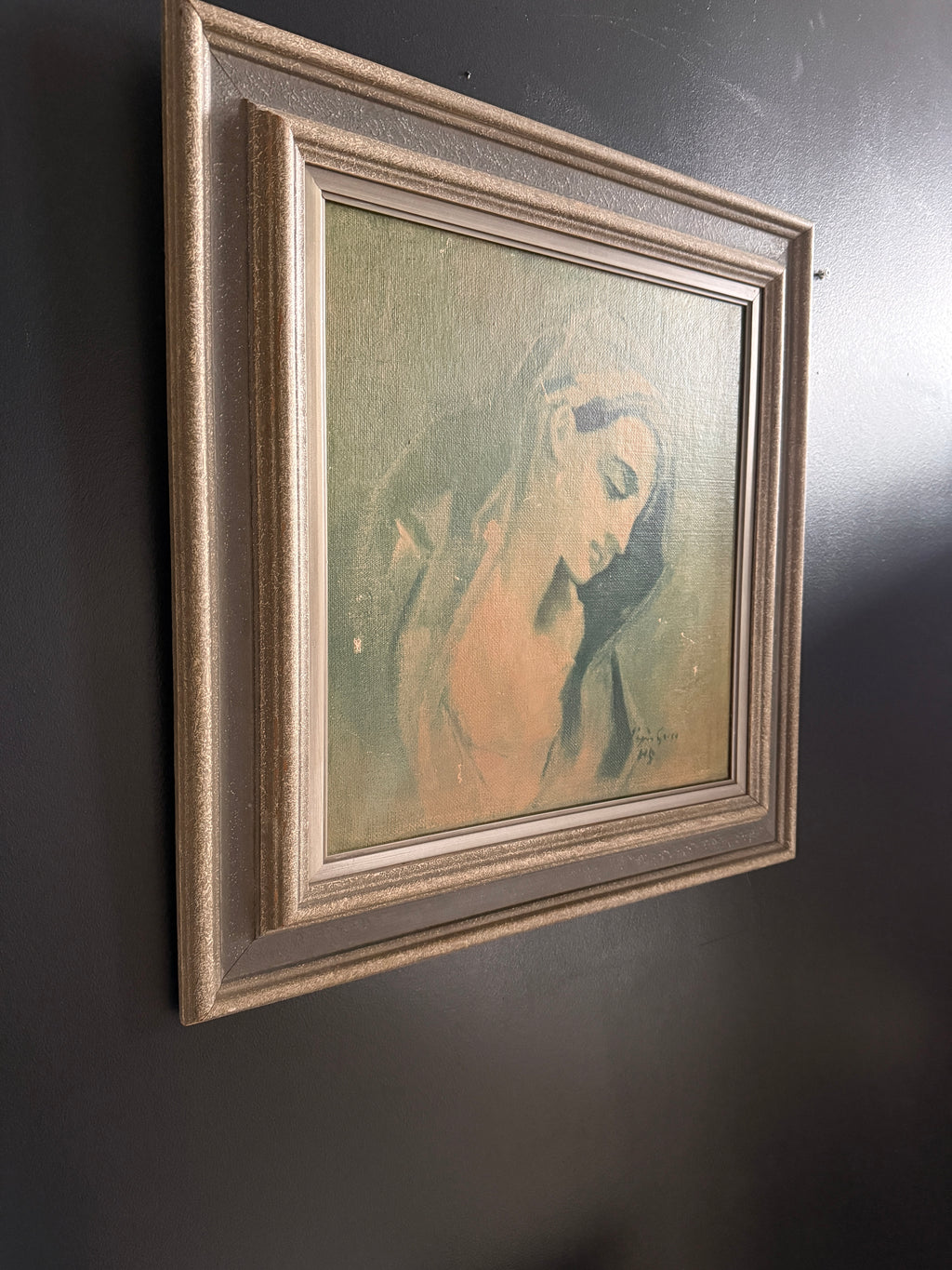 Jäljennös Helene Schjerfbeckin taulusta "Sininen madonna El Grecon mukaan"