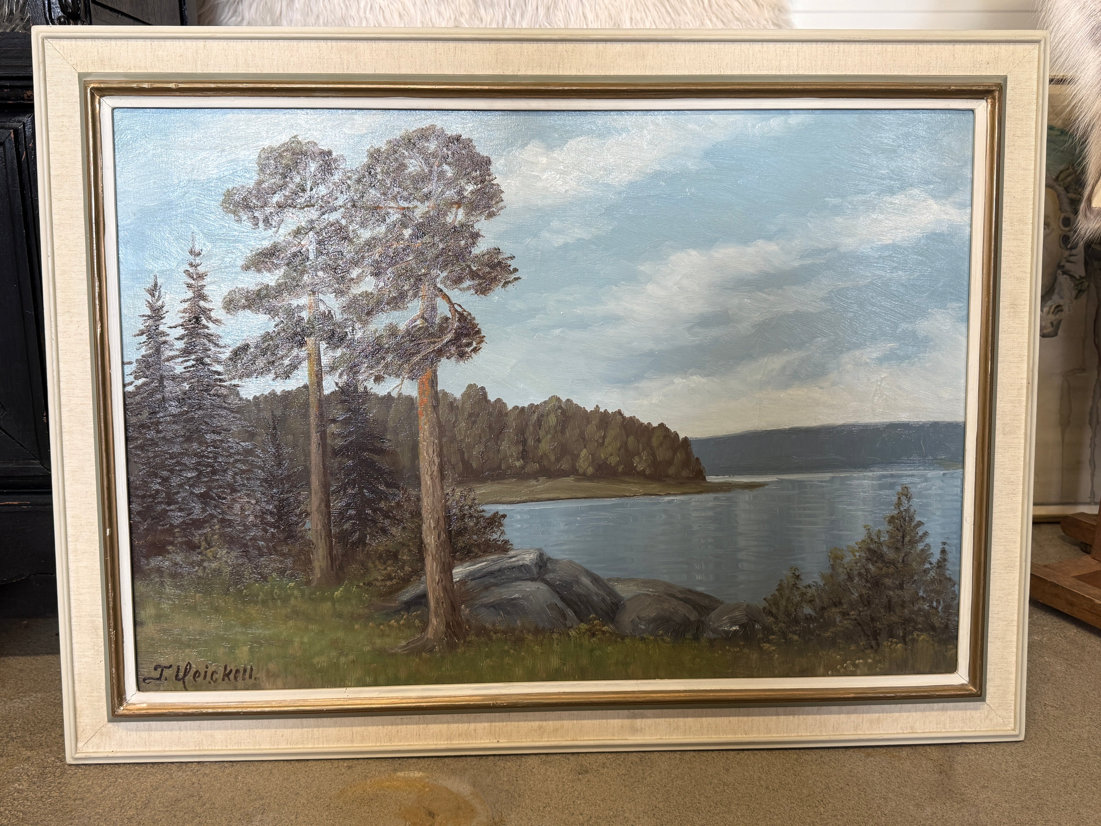 Torsten Heickell – Järvimaisema, öljyvärimaalaus