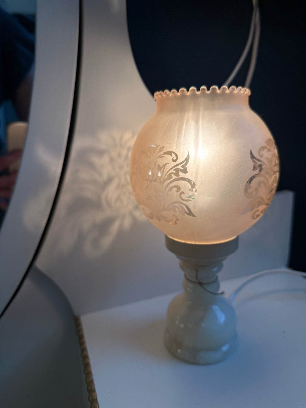Vintage-pöytävalaisin huurrelasi (pari)