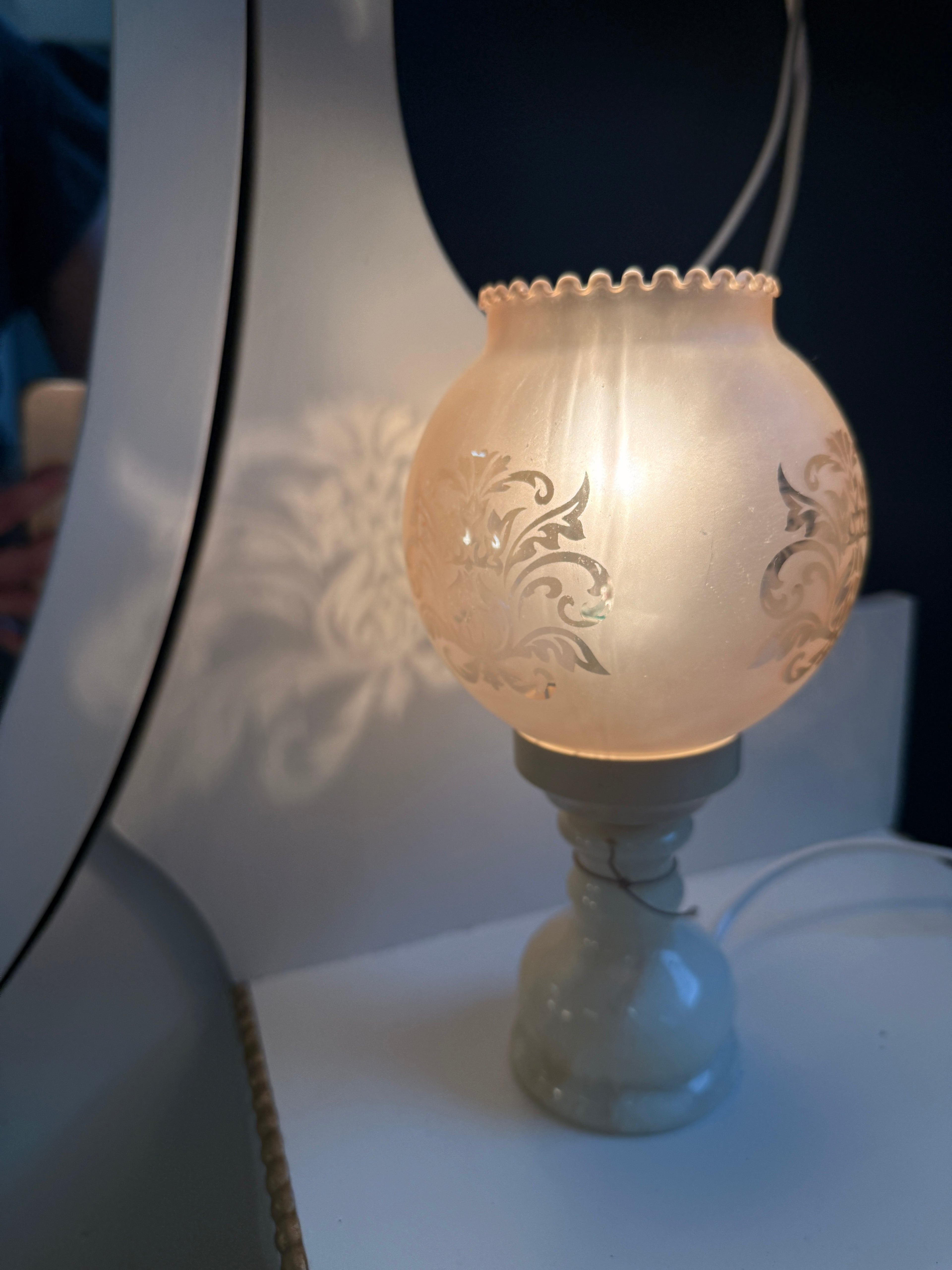 Vintage-pöytävalaisin huurrelasi (pari)