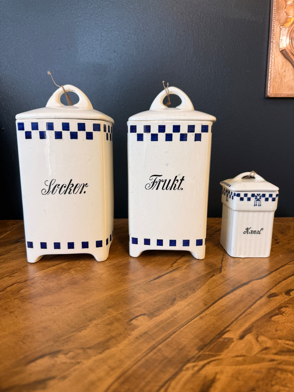 Keraamiset säilytyspurkit – Socker, Frukt & Kanel