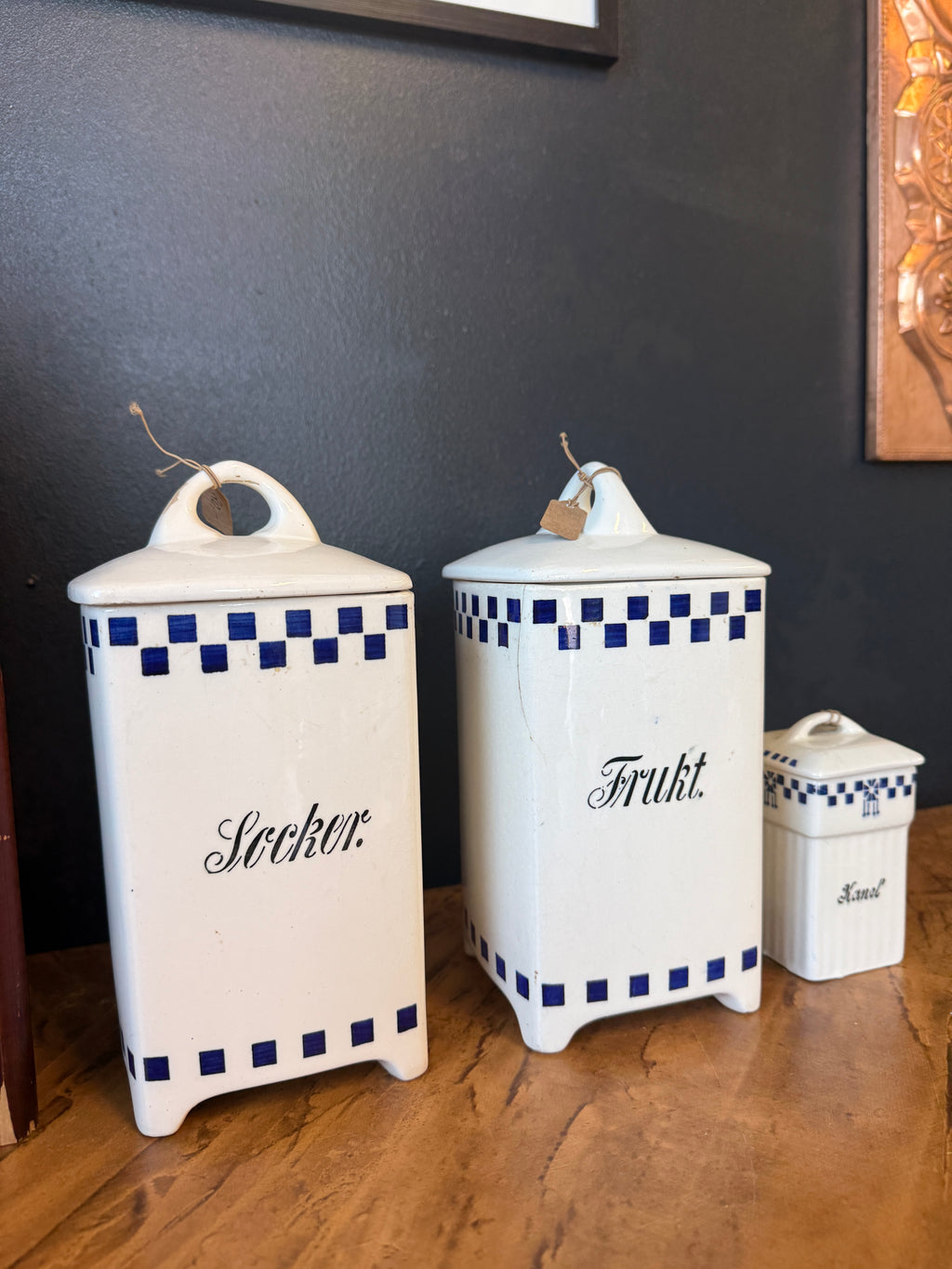 Keraamiset säilytyspurkit – Socker, Frukt & Kanel
