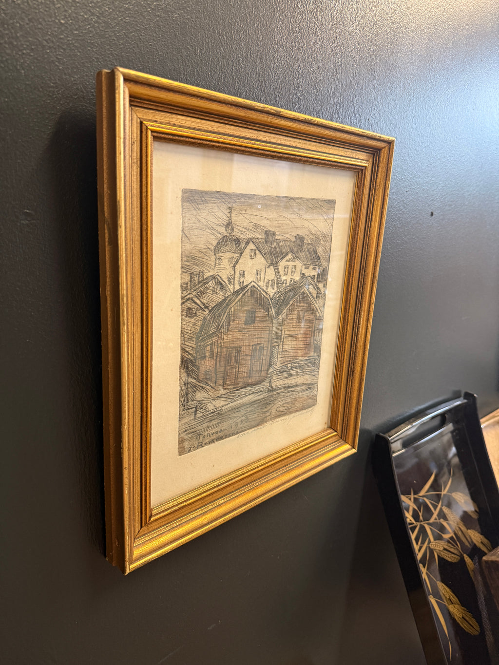 Jalmari Ruokokoski – signeerattu etsaus "Porvoo" (1923)