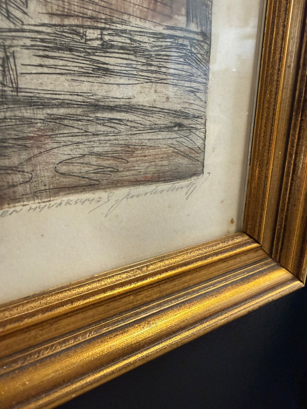 Jalmari Ruokokoski – signeerattu etsaus "Porvoo" (1923)